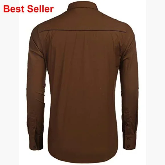 Cotton Western Embroidered Button Down Shirt Long Sleeve Casual